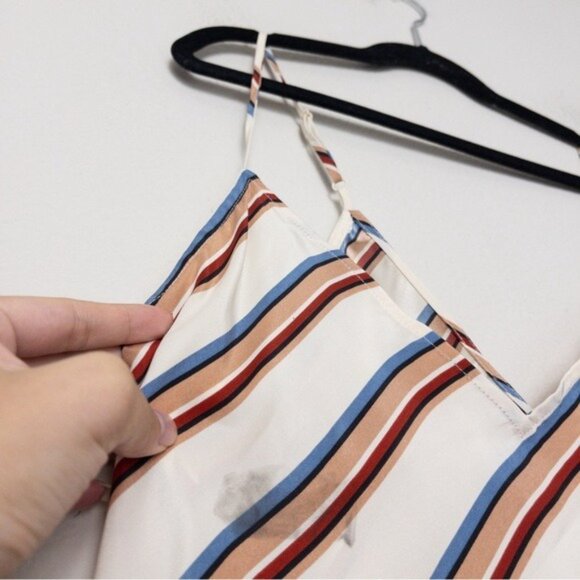 NWT Frame Classic Striped Silk Camisole S Stripe Clay Multi Sleeveless - Picture 6 of 12